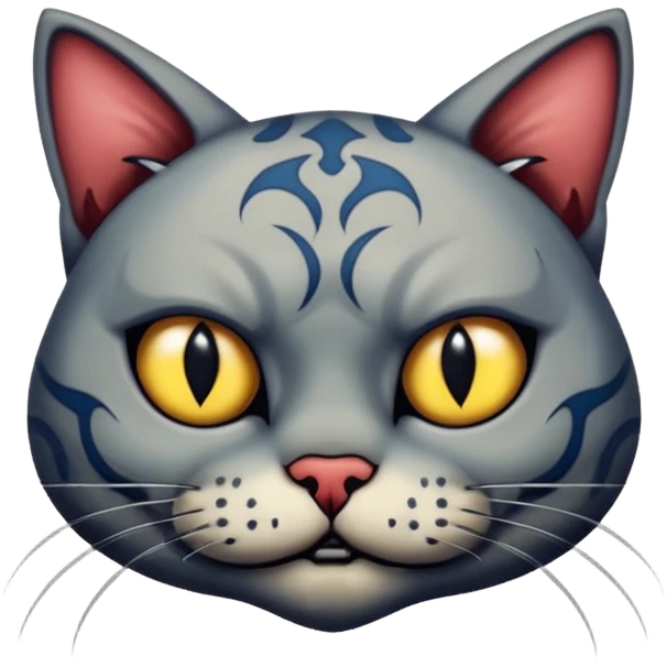 tattooed-scary-looking-cat-with-heavy-face-tattoes emoji