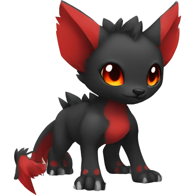 cool edgy black red animal hybrid Fakemon full body emoji