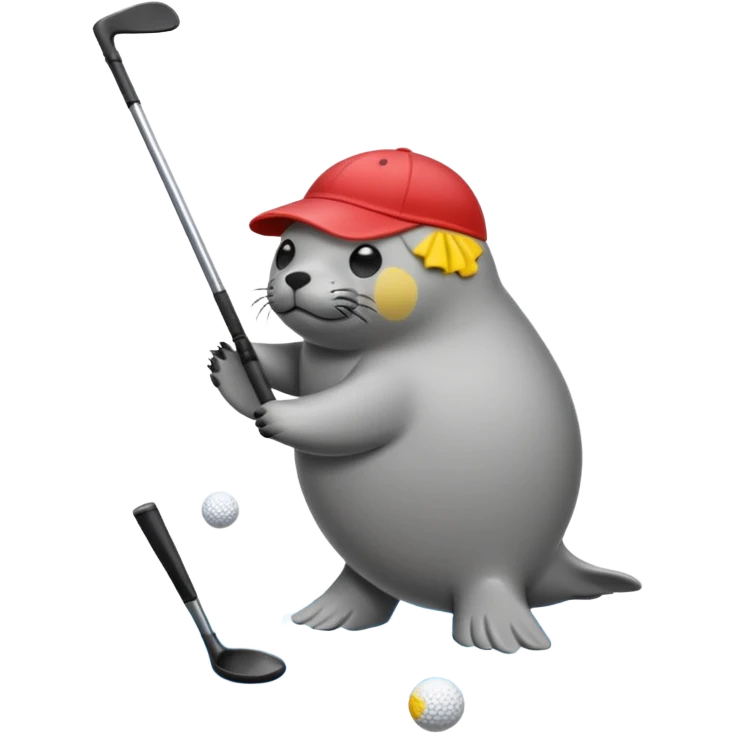 Seal golfing emoji