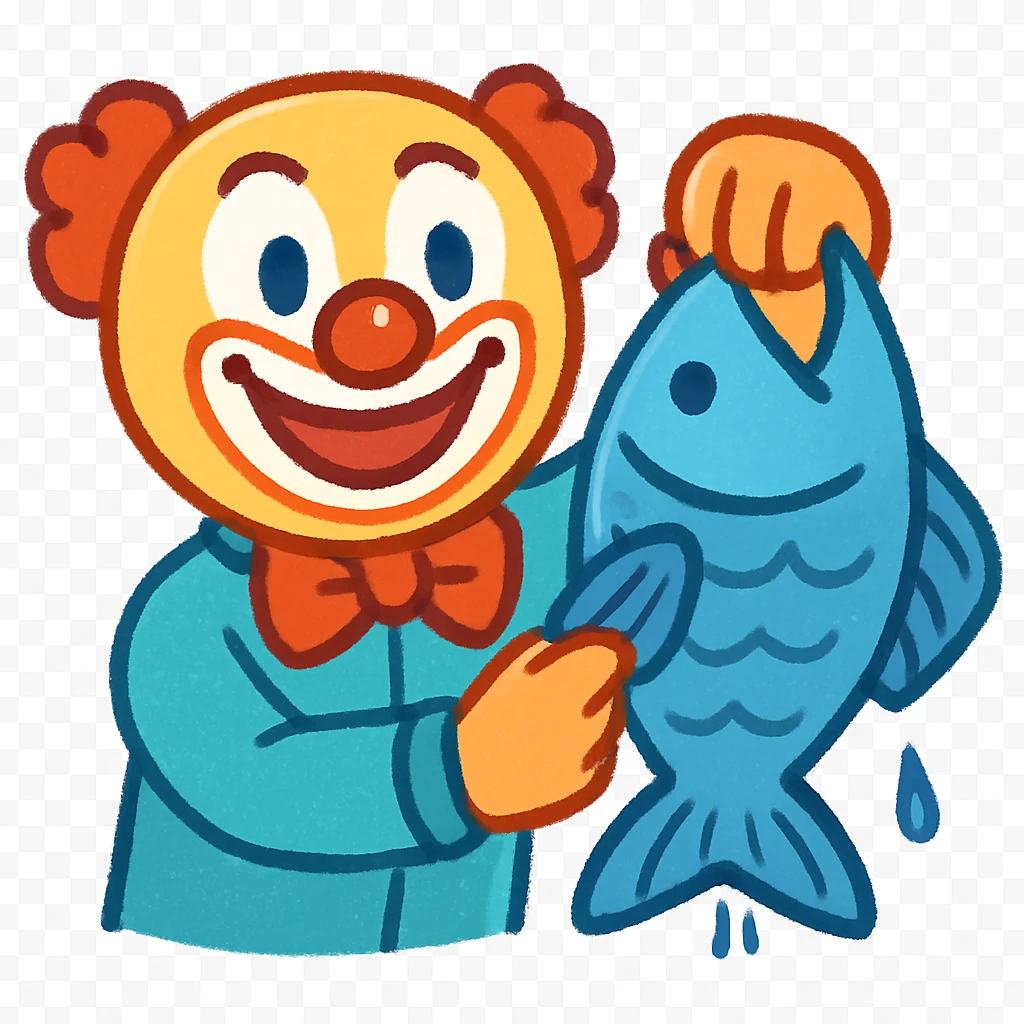 Catching a big fish emoji