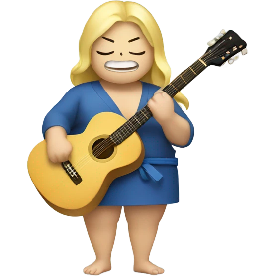 Blonde Sumo wrestler guitar emoji