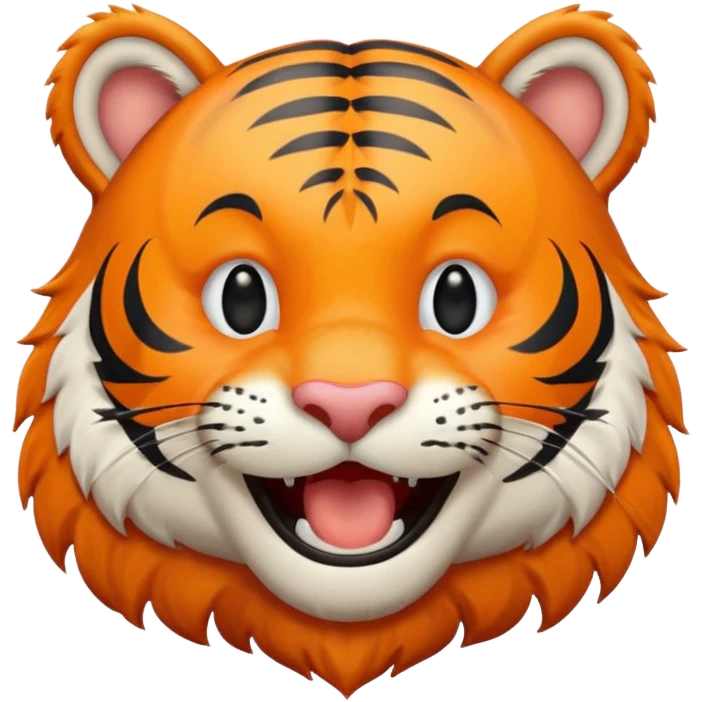 Happy tiger with big laugh emoji