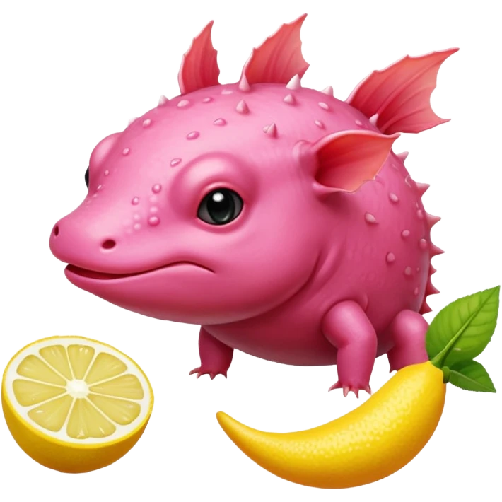 J’aimerais un Axolotl rose qui mange un citron emoji
