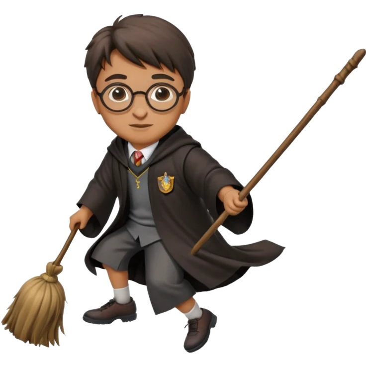 Harry potter flying on a broomstick emoji