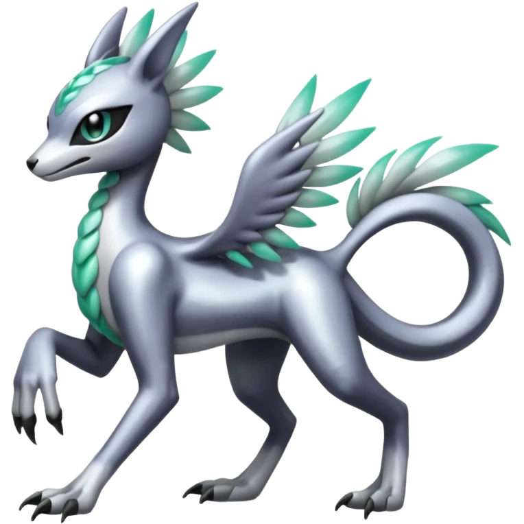 Meloetta-Sergal-Palkia-hybrid-fusion-Fakémon-creature, full body emoji