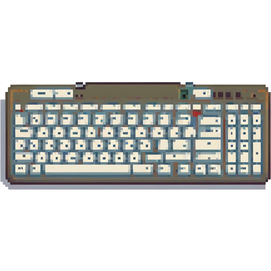 pixel art keyboard, transparent background emoji