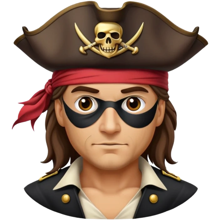 pirate captain with eye patch and hat emoji