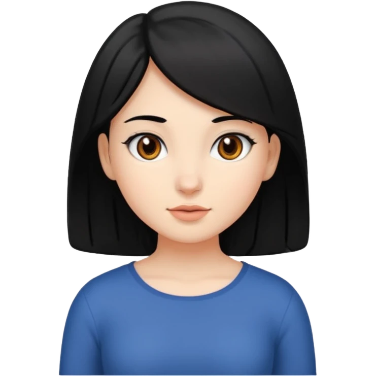девушка с черными волосами по пояс emoji