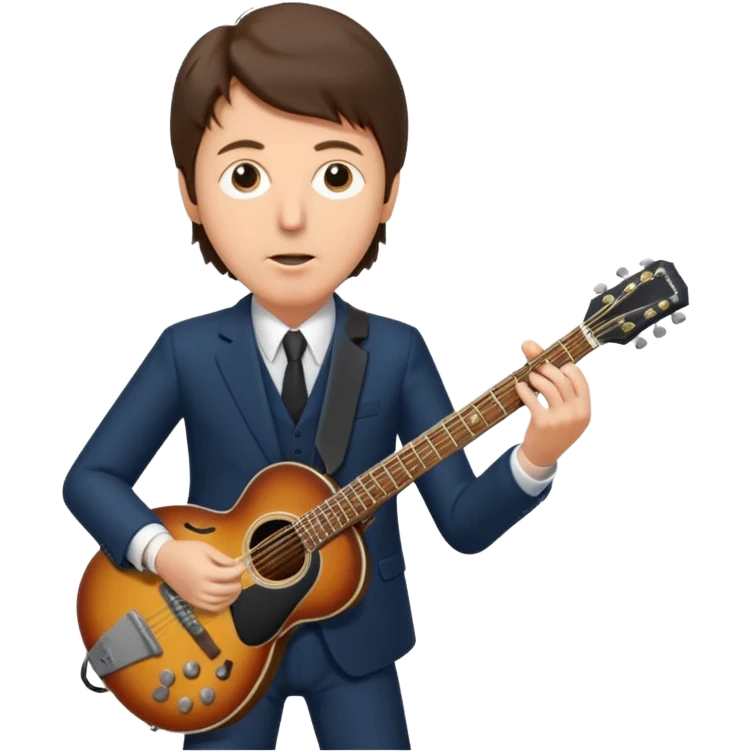 Paul McCartney playing guitar suit emoji