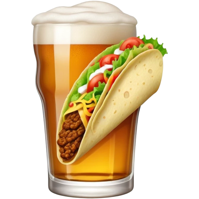 Beer having a tacos emoji
