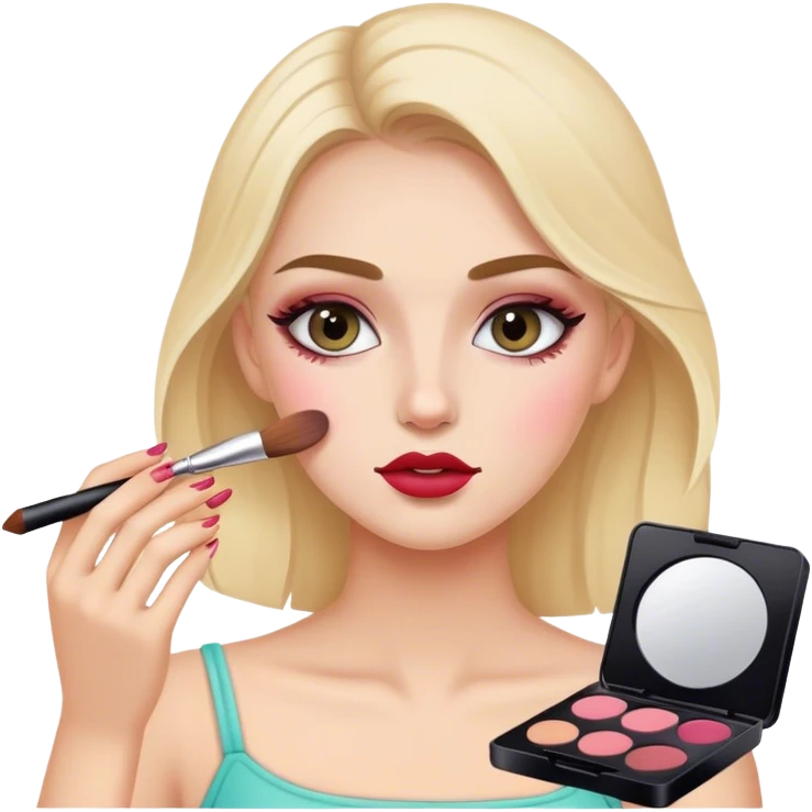 Girl doing her makeup emoji
