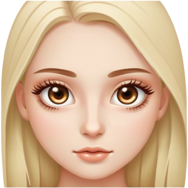 white skinned girl with long eyelashes hazel eyes emoji