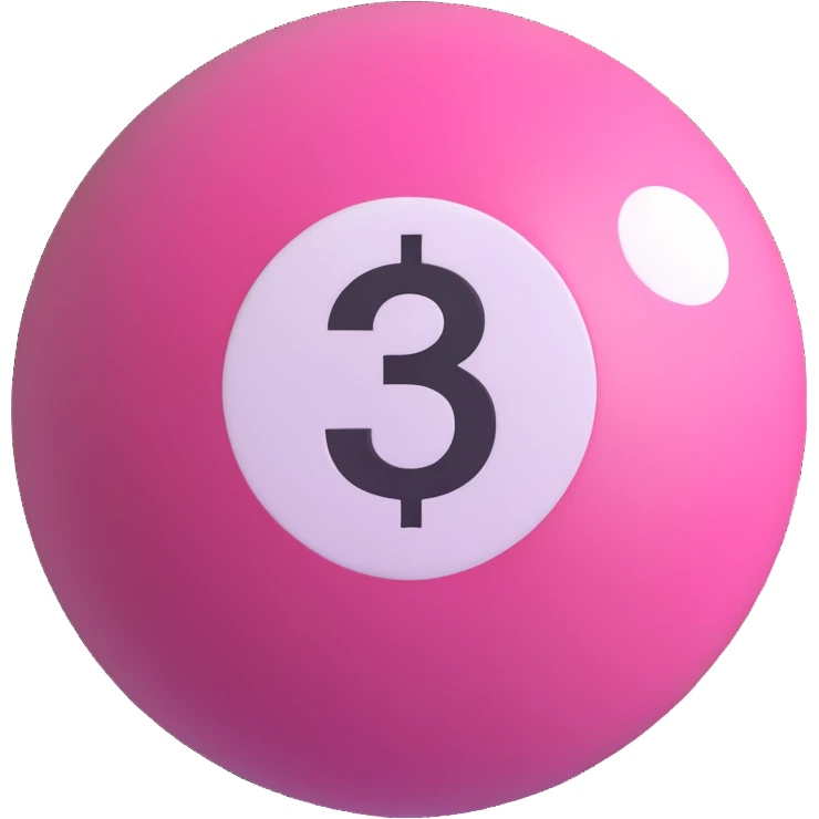 pink billiard ball with the number 23 inside a white circle emoji
