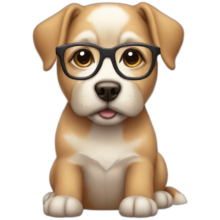 dog with glasses emoji