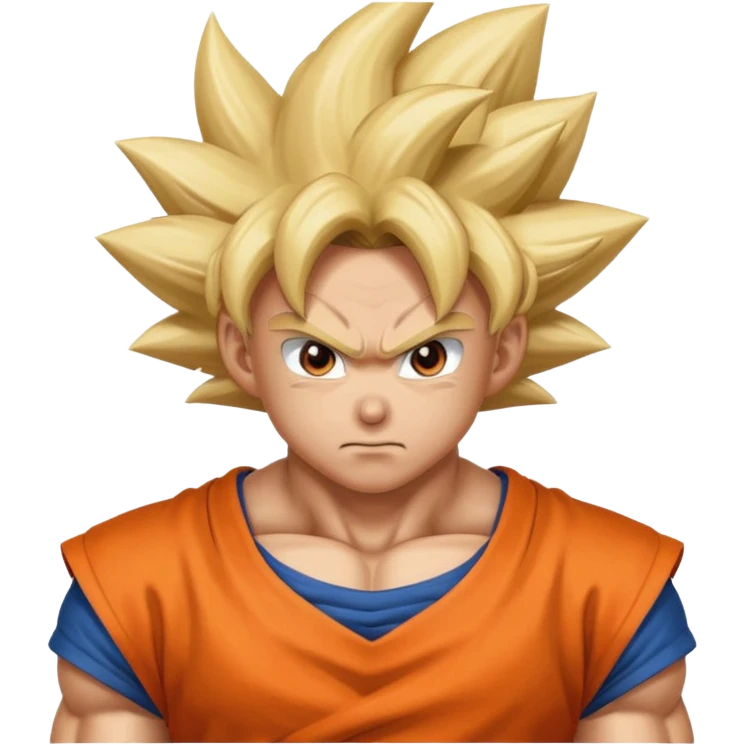 Emoji San goku plus petit niveau image , concentrer comme avant un combat contre un adversaire,  emoji