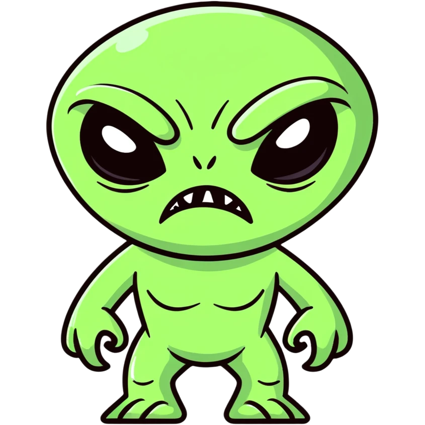 Angry alien emoji