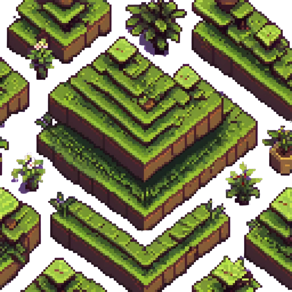 Minecraft grass block, square shape, brown and green, smooth, isometric emoji