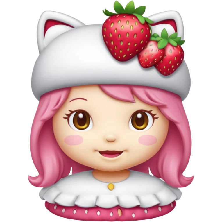 hello kitty strawberry shortcake pink emoji