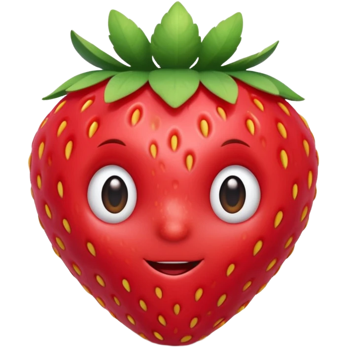 3d Full hd Pixar Style cute strawberry emoji