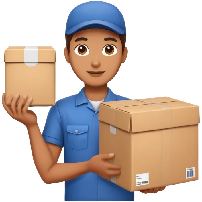 delivery person with package emoji