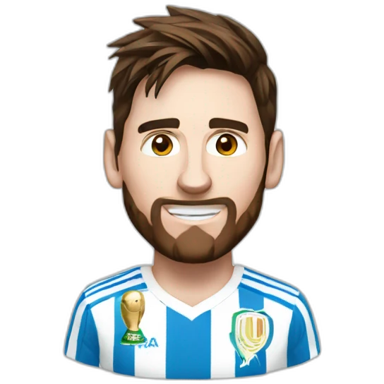 messi with the world cup emoji