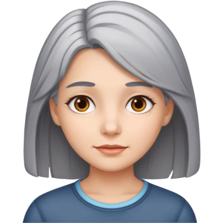 
girl with gray hair highlights emoji