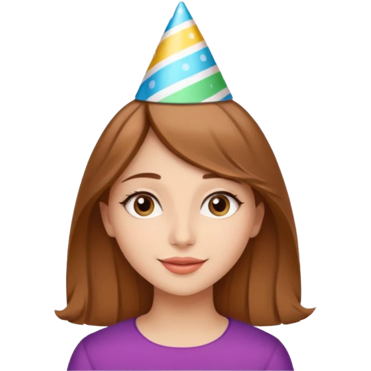 یه دختر زیبا با موهای روشن قهوه ای که تولدشه و اسمش نیلوفر است emoji