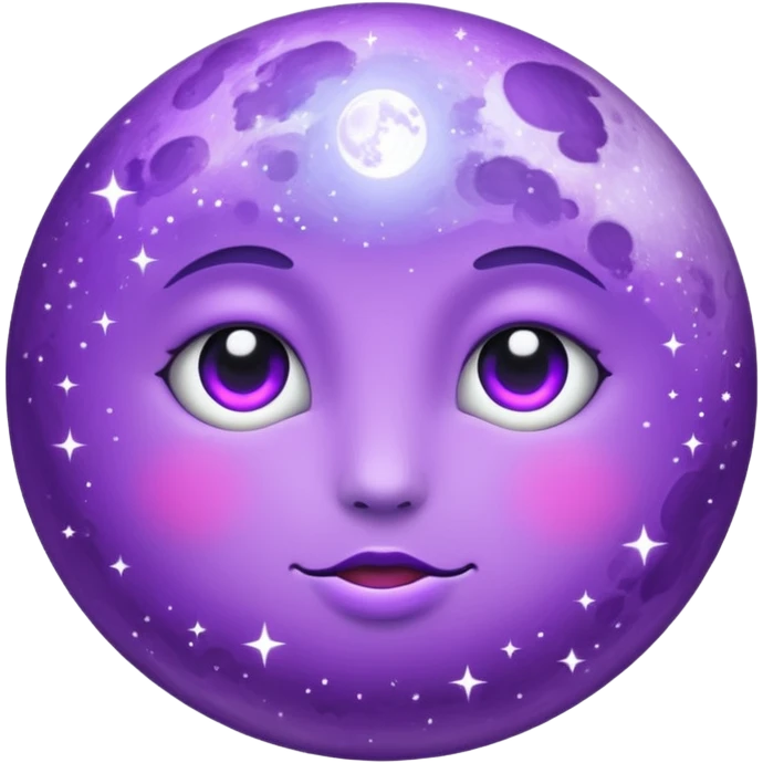 purple full moon with sparkles emoji
