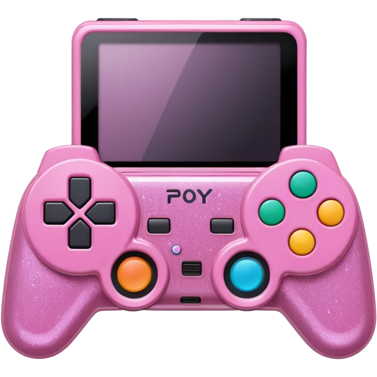 glittery pink 90s playstation-inspired retro game console emoji