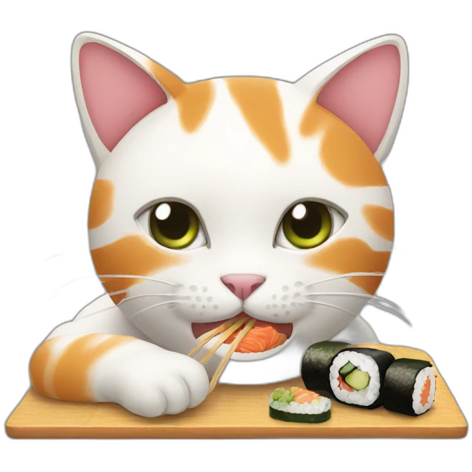 cat eating sushi emoji