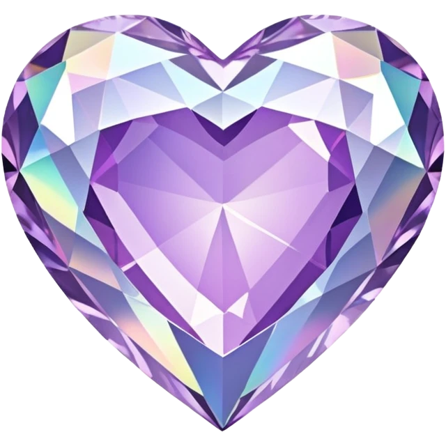 lilac heart shaped holographic diamond charm emoji