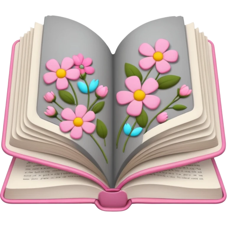 Gray Open book in a girly style emoji