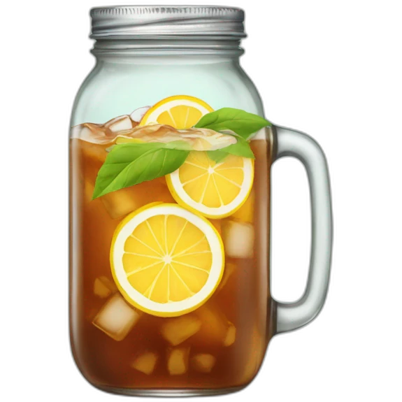 Ice tea in a mason jar emoji