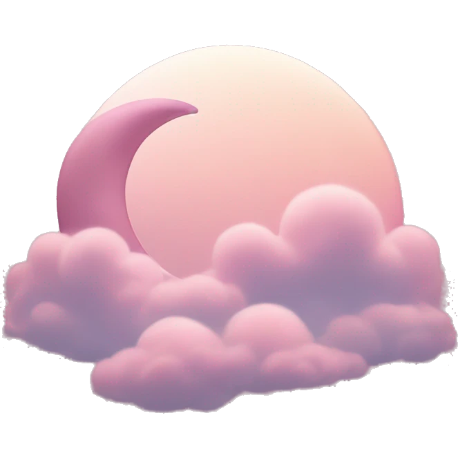 Crescent moon and light pink clouds emoji