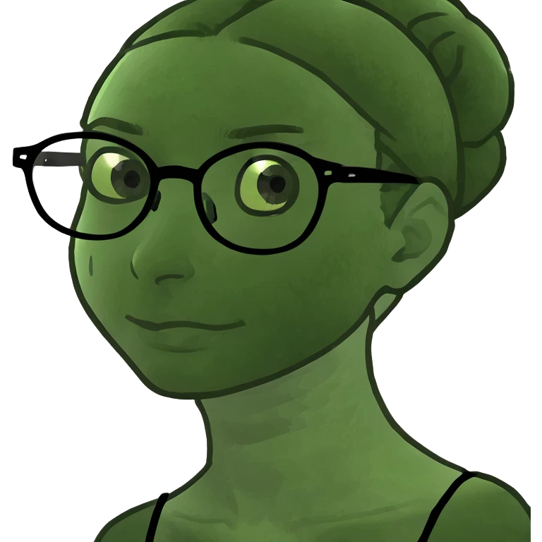brown girl wearing glasses and drinking a matcha  emoji