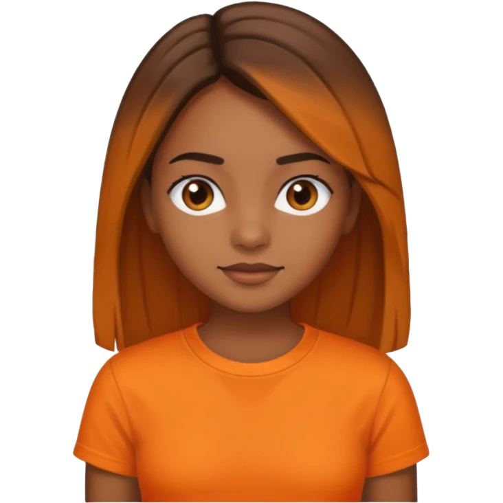 brown skin girl straight hair and orange shirt emoji