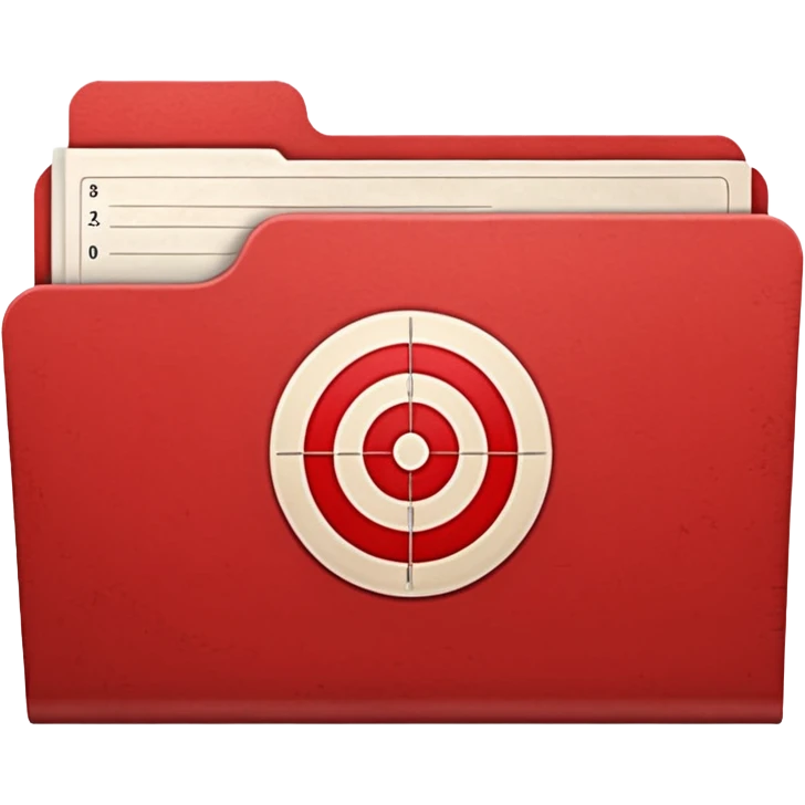 red file folder with target on the cover emoji