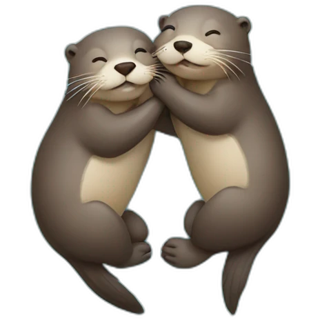 otters holding hands while sleeping on the water emoji