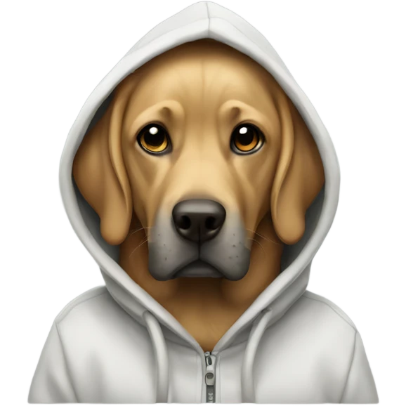 Lab wearing a hoodie  emoji