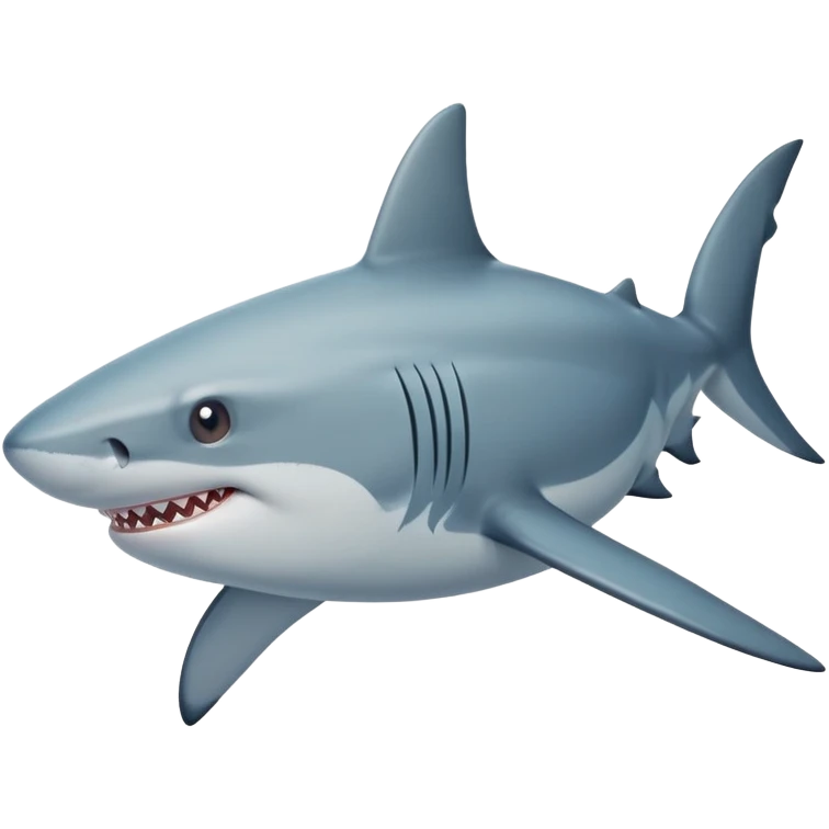Shark with short hair emoji