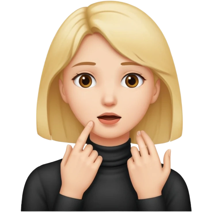 Girl with her hand around throat  emoji
