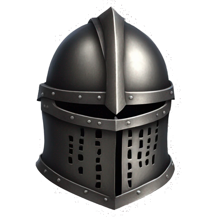 dark souls knight metal helmet with visor emoji