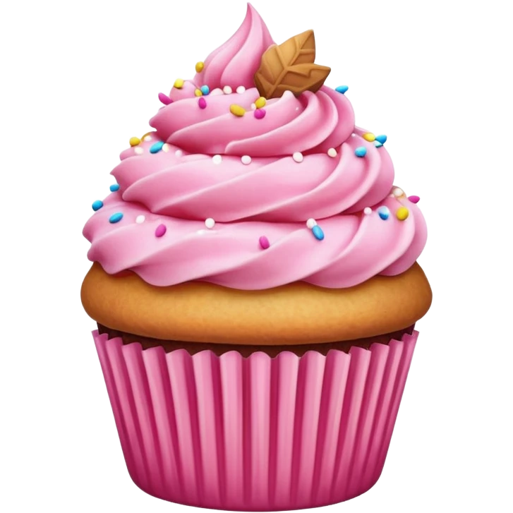 Cupcake with pink icing emoji
