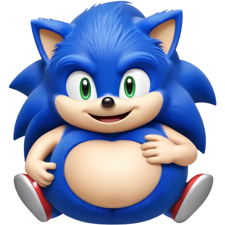 Sonic the hedgehog character with pregnant belly emoji