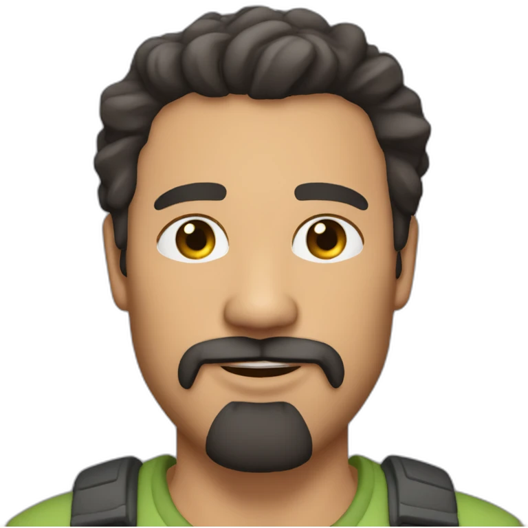 50 year old male with olive skin and dark hair and dark scruffy goatee emoji