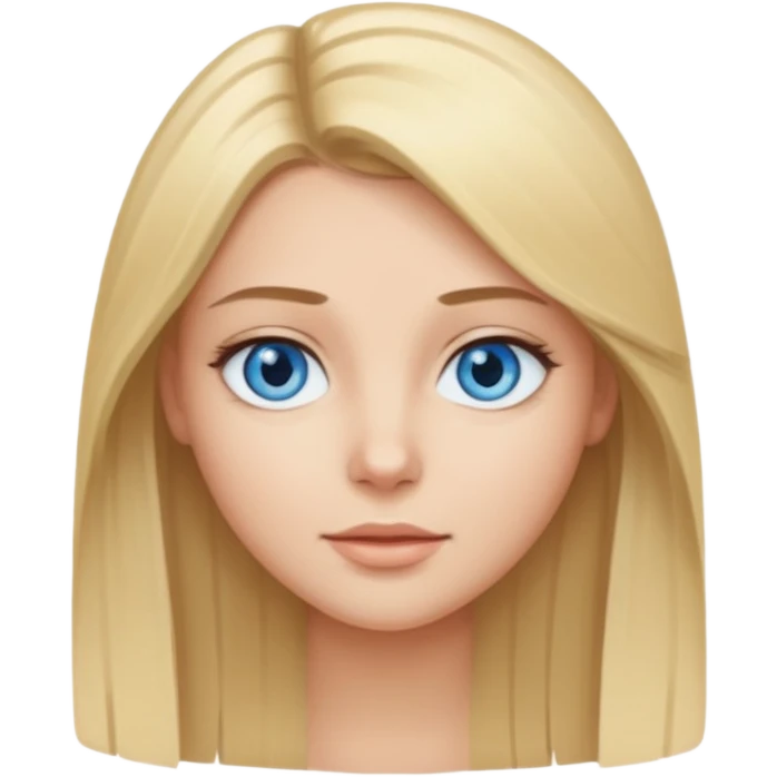 straight blondish brunette hair with blue eyes emoji