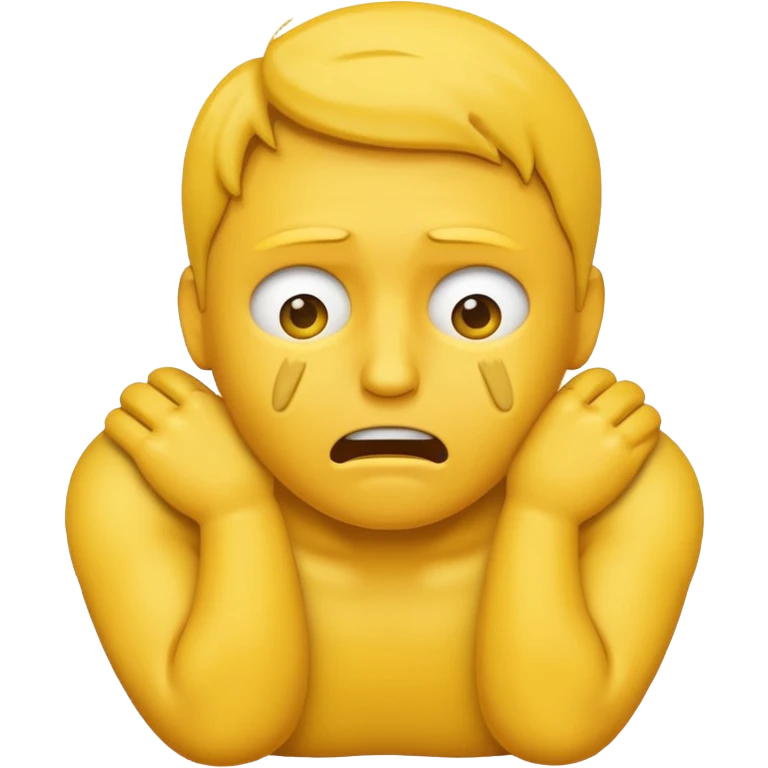 An iPhone emoji of a yellow face being choked  emoji
