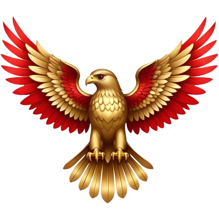 Golden hawk with spread wings, House Bellona symbol, Red Rising emoji