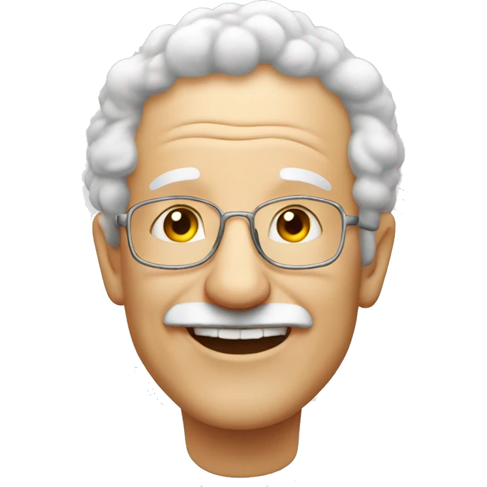 Happy old man with Halo on a cloud emoji
