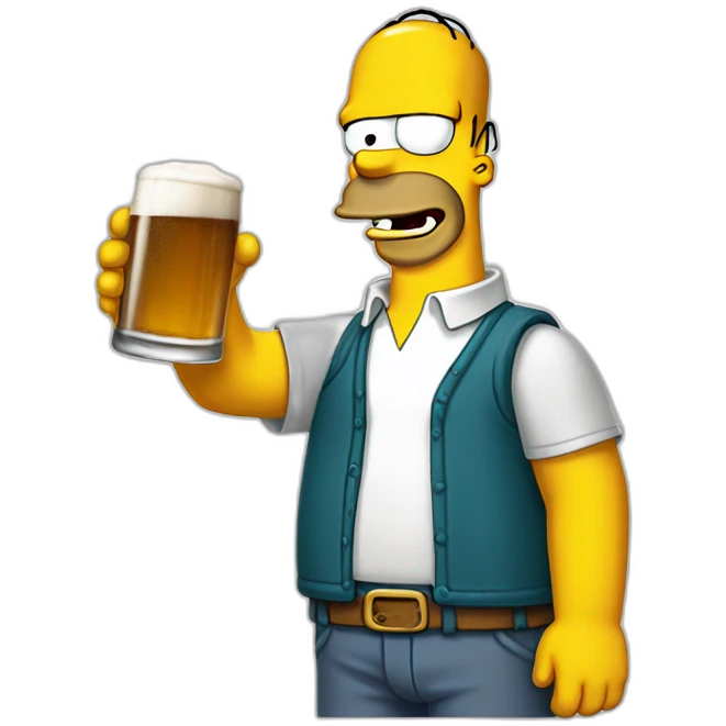 Homer simpsons qui boit de la bière emoji